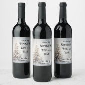 Étiquette Pour Bouteilles De Vin Fantastique Arbre de Noël Neige (Bouteilles)
