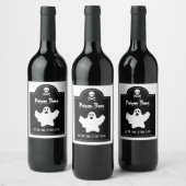 Étiquette Pour Bouteilles De Vin Fantôme d'Halloween noir et blanc (Bouteilles)
