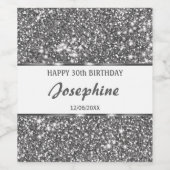 Étiquette Pour Bouteilles De Vin Faux Parties scintillant en argent Texture Look & (Étiquettes simples)