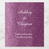 Étiquette Pour Bouteilles De Vin Faux Parties scintillant Purple Elégance (Étiquettes simples)