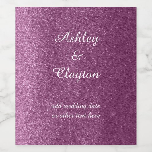 Étiquette Pour Bouteilles De Vin Faux Parties scintillant Purple Elégance (Étiquettes simples)