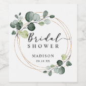 Étiquette Pour Bouteilles De Vin Faveur de douche nuptiale de verdure d'eucalyptus  (Étiquettes simples)