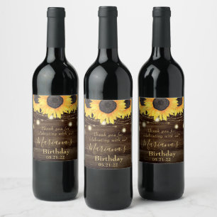 Étiquette Pour Bouteilles De Vin Faveurs de fête d'anniversaire Guirlandes de tourn