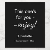 Étiquette Pour Bouteilles De Vin Faveurs pour invités anniversaire noir (Étiquettes simples)