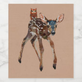 ÉTIQUETTE POUR BOUTEILLES DE VIN FAWN & AMBER OWL (Étiquettes simples)