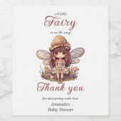 Étiquette Pour Bouteilles De Vin Fée enchantée avec champignons Baby shower fille (Étiquettes simples)
