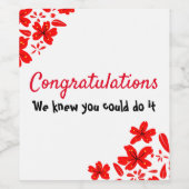 Étiquette Pour Bouteilles De Vin Félicitations (Étiquettes simples)