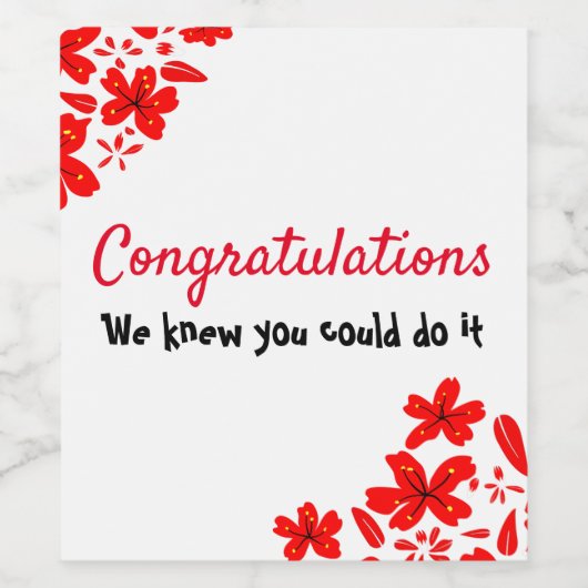 Étiquette Pour Bouteilles De Vin Félicitations (Étiquettes simples)