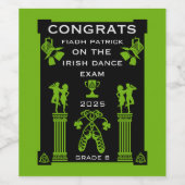Étiquette Pour Bouteilles De Vin Félicitations à Irish Dancing (Étiquettes simples)