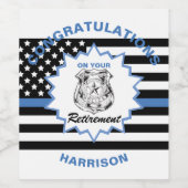 Étiquette Pour Bouteilles De Vin Félicitations à la police à la retraite Retraite (Étiquettes simples)