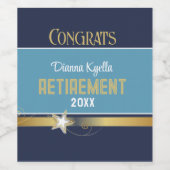 Étiquette Pour Bouteilles De Vin Félicitations à la retraite ! Customisé, classique (Étiquettes simples)