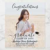 Étiquette Pour Bouteilles De Vin Félicitations à l'obtention du diplôme Photo & Bla (Étiquettes simples)