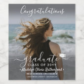 Étiquette Pour Bouteilles De Vin Félicitations à l'obtention du diplôme Photo & Whi (Étiquettes simples)