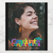 Étiquette Pour Bouteilles De Vin Félicitations aux diplômés Diplôme Moderne (Étiquettes simples)