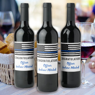 Étiquette Pour Bouteilles De Vin Félicitations aux policiers de la Ligne Bleue Minc