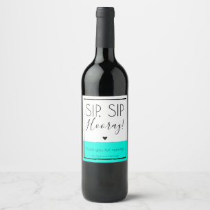 Étiquette Pour Bouteilles De Vin Félicitations Bouteille de mousseux bleue et noire
