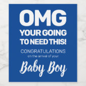 Étiquette Pour Bouteilles De Vin Félicitations drôles | Cadeau bébé garçon (Étiquettes simples)