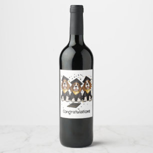 Étiquette Pour Bouteilles De Vin Félicitations Graduation Basset Hound Chiens