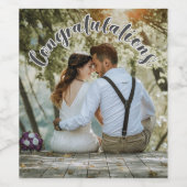 Étiquette Pour Bouteilles De Vin Félicitations Grey TEXTE SUPERPOSÉ Étiquette de vi (Étiquettes simples)