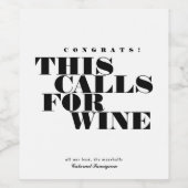 Étiquette Pour Bouteilles De Vin Félicitations pour cet appel au vin | Célébration (Étiquettes simples)