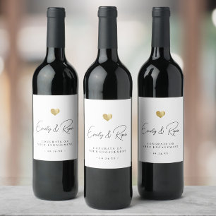 Étiquette Pour Bouteilles De Vin Félicitations pour la demande en mariage moderne C
