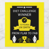 Étiquette Pour Bouteilles De Vin Félicitations pour perte de poids (Étiquettes simples)