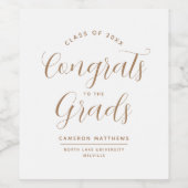 Étiquette Pour Bouteilles De Vin Félicitations simples à la Grande Graduation (Étiquettes simples)