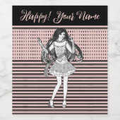 Étiquette Pour Bouteilles De Vin female friend (Étiquettes simples)