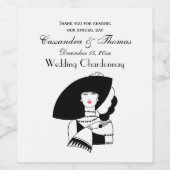 Étiquette Pour Bouteilles De Vin Femme Art Déco En Gros Gants Casquettes RL (Étiquettes simples)