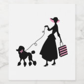 Étiquette Pour Bouteilles De Vin Femme et caniche (Étiquettes simples)