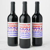 Étiquette Pour Bouteilles De Vin Femmes pour l'élection de Kamala Harris 2024 (Bouteilles)