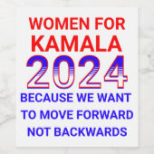 Étiquette Pour Bouteilles De Vin Femmes pour l'élection de Kamala Harris 2024 (Étiquettes simples)