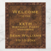 Étiquette Pour Bouteilles De Vin Fer encadré Effet Garçons Anniversaire (Étiquettes simples)