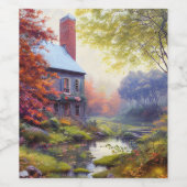 Étiquette Pour Bouteilles De Vin Ferme/cours d'eau/bois/peinture (Étiquettes simples)