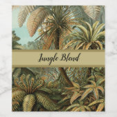 Étiquette Pour Bouteilles De Vin Ferns Palm Tree Antiquité Botanique Ferns Art (Étiquettes simples)