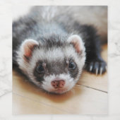 Étiquette Pour Bouteilles De Vin Ferret Cute Sable (Étiquettes simples)