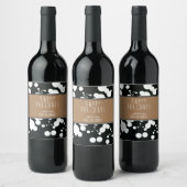 Étiquette Pour Bouteilles De Vin Festif Noir et Blanc Personnalisable Noël (Bouteilles)