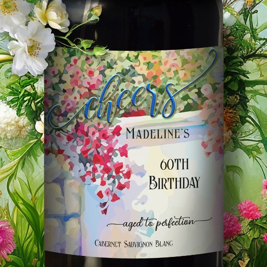 Étiquette Pour Bouteilles De Vin Festive Artiste d'été Anniversaire