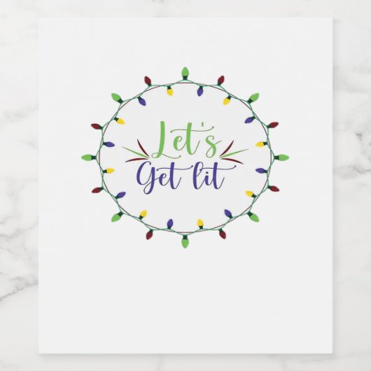 Étiquette Pour Bouteilles De Vin Festive Festive Festive Lit Funny Christmas Lights (Étiquettes simples)