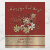 Étiquette Pour Bouteilles De Vin Festive Holiday Laurel (Étiquettes simples)