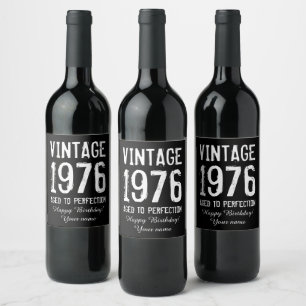 Étiquette Pour Bouteilles De Vin Fêté avec perfection Vintage 50 ans Fête d'anniver