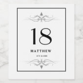 Étiquette Pour Bouteilles De Vin fête d'anniversaire 18 ans (Étiquettes simples)