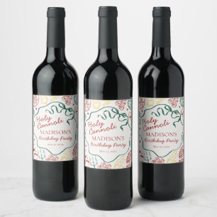 Étiquette Pour Bouteilles De Vin Fête d'anniversaire Cannoli sacré Pâtes italiennes