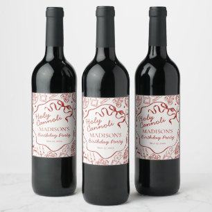 Étiquette Pour Bouteilles De Vin Fête d'anniversaire Cannoli sacré Pâtes italiennes
