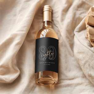 Étiquette Pour Bouteilles De Vin Fête d'anniversaire des 80 ans de Black Gold Moder