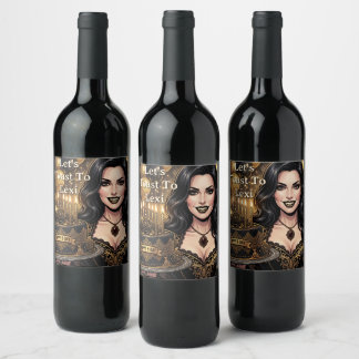 Étiquette Pour Bouteilles De Vin Fête d'anniversaire gothique vampire | Trinquons