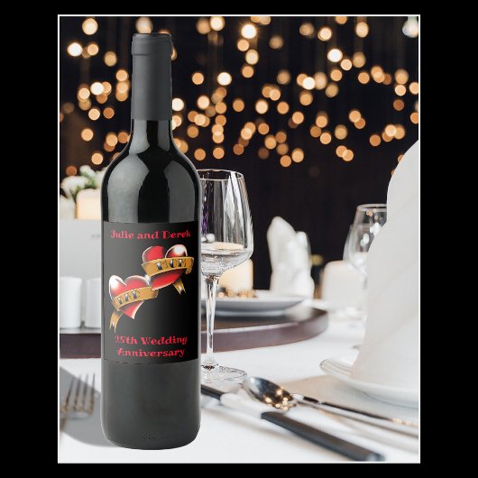 Étiquette Pour Bouteilles De Vin Fête d'anniversaire Maman & Dan