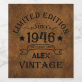 Étiquette Pour Bouteilles De Vin Fête d'anniversaire personnalisée des années 80 po (Étiquettes simples)