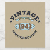 Étiquette Pour Bouteilles De Vin Fête d'anniversaire personnalisée quatre-vingt-dix (Étiquettes simples)