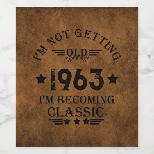 Étiquette Pour Bouteilles De Vin Fête d'anniversaire personnalisée soixantaine vint (Étiquettes simples)